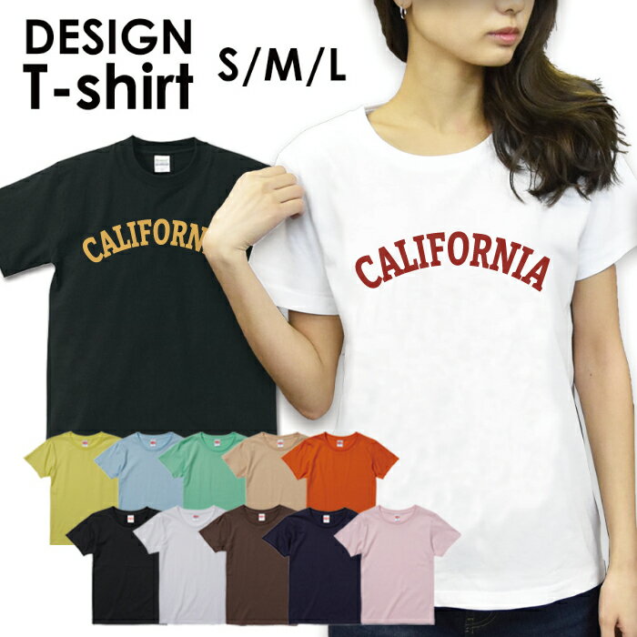 送料無料 tシャツ レディース 半袖 トップス プリントTシャツ tee ロゴTシャツ フォトTシャツ アメカジ サーフ surf カジュアル ティーシャツ S M L 安い ポップ POP ロゴ 文字 サマー 西海岸 カリフォルニアのサムネイル