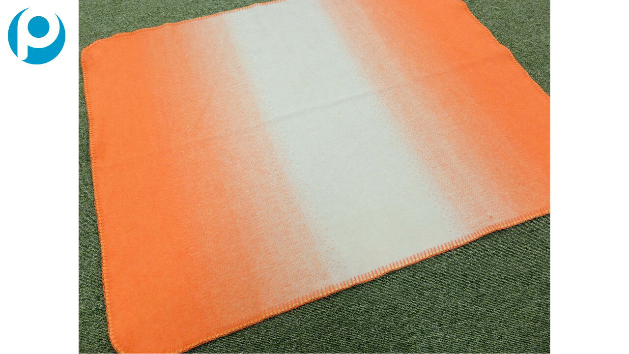 プランプ ラムウール使用 高品質ペット用ブランケット「パティーケット」オレンジ×ホワイト 75cm × 95cm 犬 猫 毛布 プレゼント