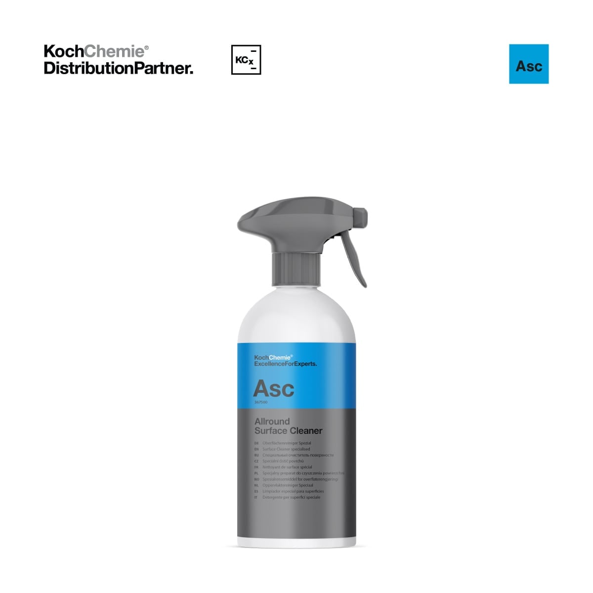 【日本正規品】コッホケミー Asc オールラウンドサーフェスクリーナー 500ml 内装クリーナー ダッシュボード モニター ガラス ウッドパネル レザー 指紋 ほこり 簡易クリーナー 車内 車 カーケア ドイツ プロ仕様 コケミ KochChemie KJ367500
