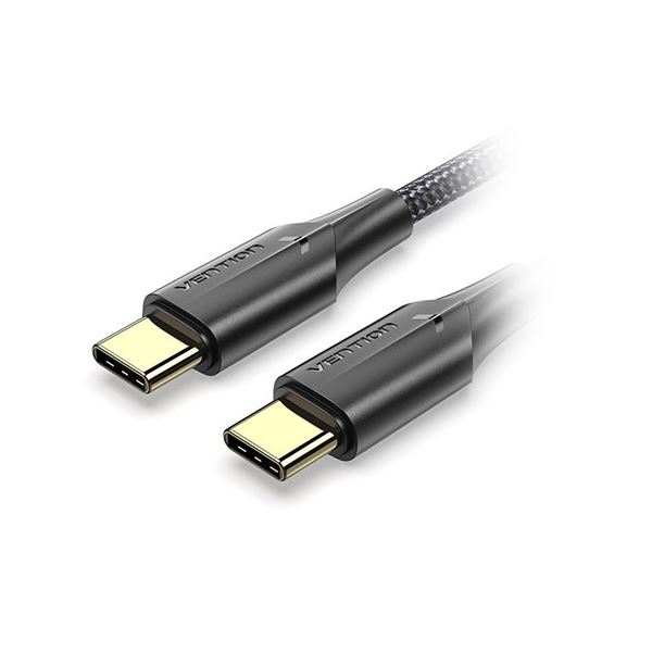 【5本セット】 VENTION USB 2.0 C-type Male to C-type Male 3Aケーブル LEDタイプ 2m ブラック TA-9958X5