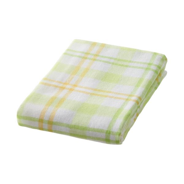 （まとめ） 林 ソーダチェックフェイスタオル グリーン FC449154 1パック（2枚） 【×3セット】