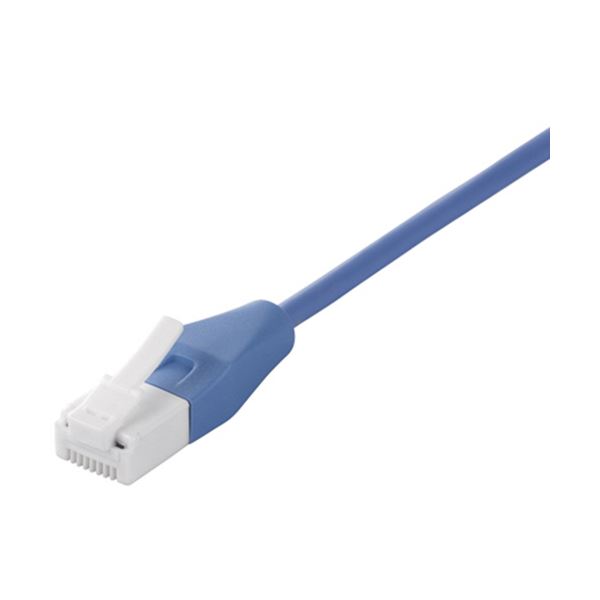 （まとめ） バッファローツメの折れないLANケーブル カテゴリー6 ストレート スリムタイプ ブルー 3m B..