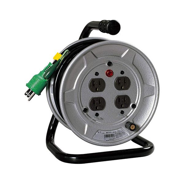 日動工業 コードリール 100V 屋内用 アース付 10m シルバー NICHIDO-NS-E14