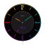 壁掛け時計 掛け時計 約直径27cm デジタル時計 カラーグラデーション 明るさ2段階調整 ブラック リビング ダイニング インテリア家具【代引不可】