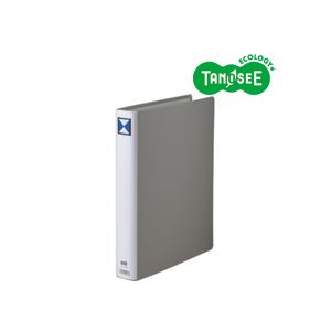 （まとめ）TANOSEE 両開きパイプ式ファイル A4タテ 30mmとじ グレー 10冊