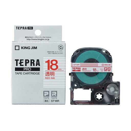 【5個セット】 KING JIM キングジム テプラPROテープ透明ラベル 18mm 赤文字 KJ-ST18RX5 【5個セット】 KING JIM キングジム テプラPROテープ透明ラベル 18mm 赤文字 KJ-ST18RX5