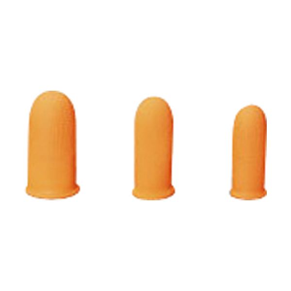 〔まとめ〕 TRUSCO指サックM オレンジ TYSO-M-10 1パック (10個) 〔×5セット〕 使い捨て手袋 使いきり手袋