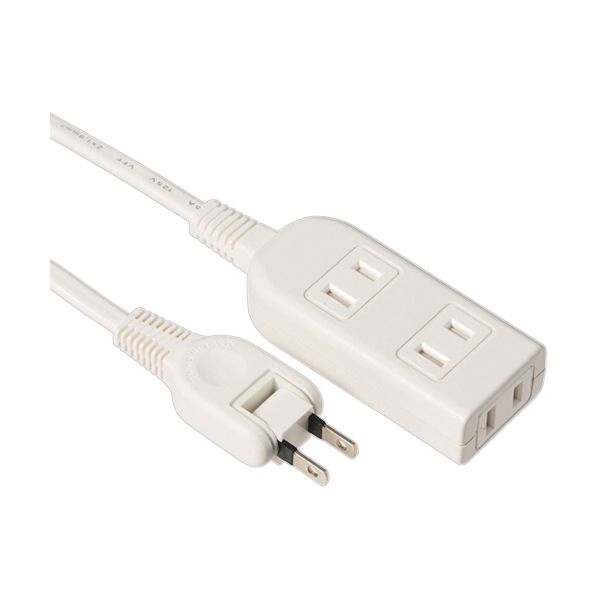 （まとめ） ハイディスク 電源タップAC3個口 コード付 ホワイト 2m HD-T03A2MWH 1個 【×2セット】