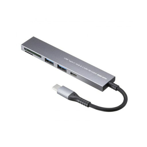サンワサプライ USB 5Gbps 3ポート スリム ハブ(カードリーダー付き・Type-C接続) USB-3TCHC21MS 1個 サンワサプライ USB 5Gbps 3ポート スリム ハブ(カードリーダー付き・Type-C接続) USB-3TCHC21MS 1個