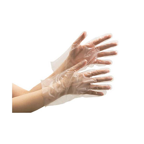 〔まとめ〕 ミドリ安全 ポリエチレン使い捨て手袋 外エンボス クリア SS VERTE-580-SS 1箱 (200枚) 〔×10セット〕 使いきり手袋