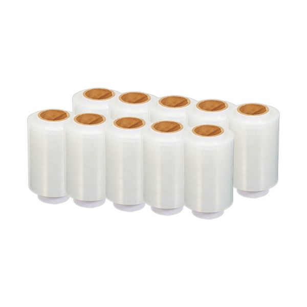 （まとめ） クラフトマンミニストレッチフィルム 詰替 0.012mm×100mm×200m CF-MSF-12 1セット（10巻） 【×3セット】