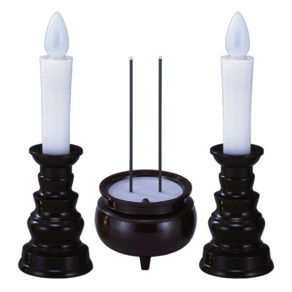 安心のろうそく お線香セット ろうそく約直径5×高さ17cm 電池式LEDライトろうそく 日本製 仏事用具 仏..