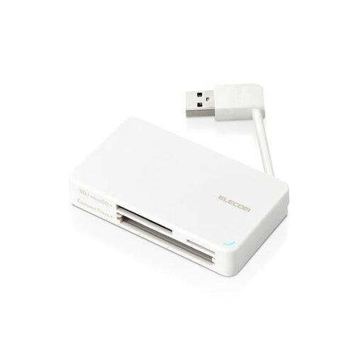 エレコム USB2.0対応メモリカードリーダー/ケーブル収納型タイプ ホワイト MR-K304WH エレコム USB2.0対応メモリカードリーダー/ケーブル収納型タイプ ホワイト MR-K304WH