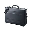 サンワダイレクト アタッシュケース(アルミケース・15.6型対応・A4収納・パソコン収納・ブラック) 200-BAG155BK 1個(2)
