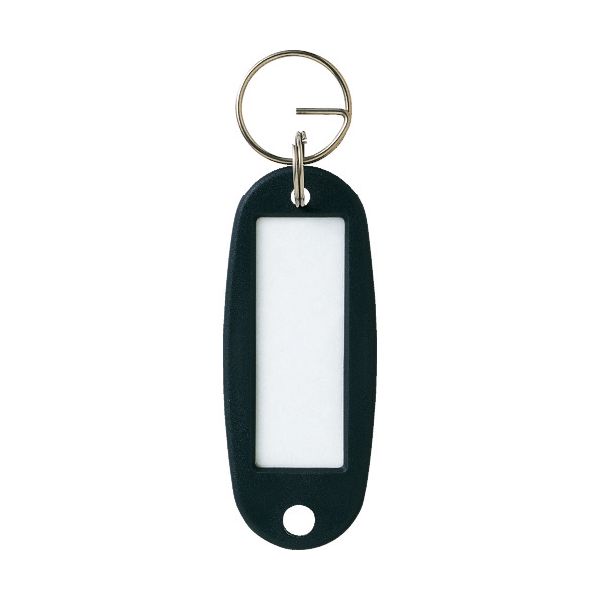 （まとめ） オープン工業 キーホルダー名札 ハードタイプ 黒 KH-50-10-BK 1袋（10枚） 【×5セット】