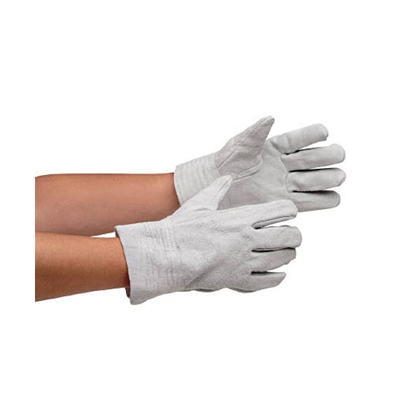 〔まとめ〕 ミドリ安全 牛床革 手袋 内縫 MT-151D-W 1双 〔×2セット〕 グローブ