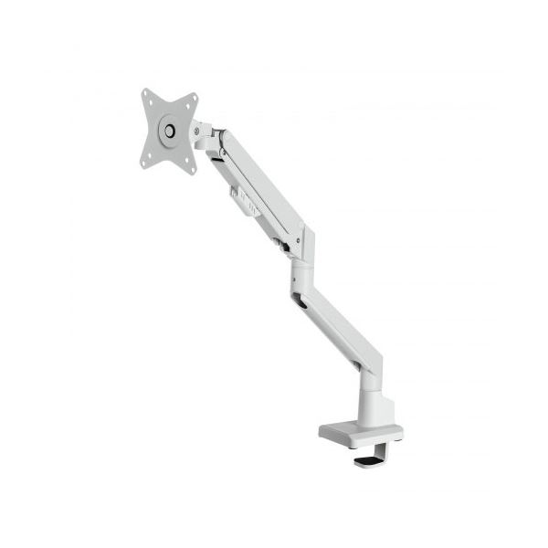 サンワサプライ モニターアーム シングル ガススプリング式 薄型ショートクランプ ホワイト CR-LAC1403W