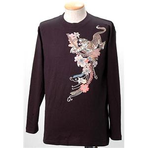 語れる立体和柄ロングTシャツ S-1976/花虎 S(NP)