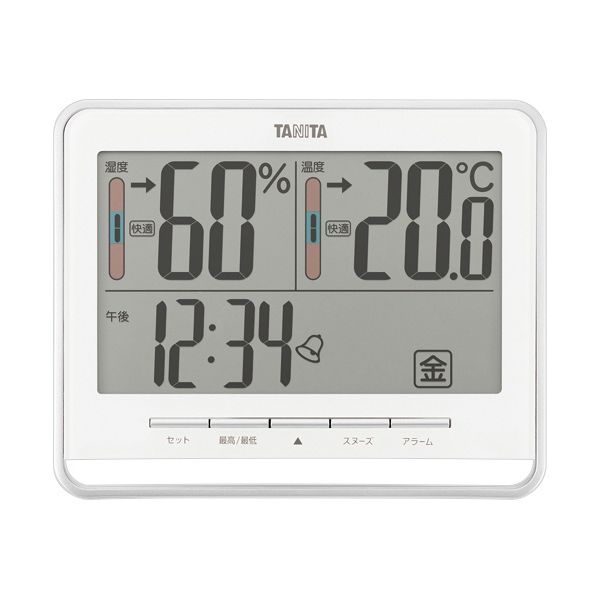 タニタ デジタル温湿度計 ホワイト TT-538WH 1個