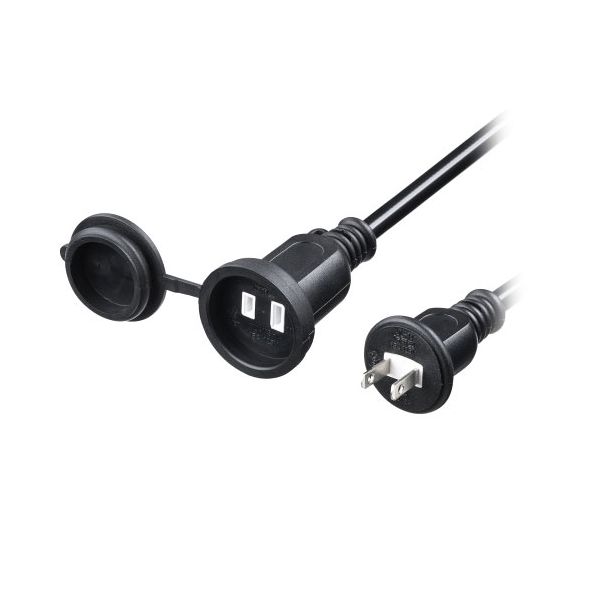 サンワサプライ 防雨型電源延長コード 2P 10m ブラック TAP-EX25B-10