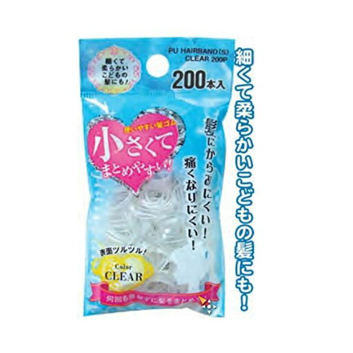 小さく使い易い絡み難い髪ゴムクリア200本入 【12個セット】 18-950 小さく使い易い絡み難い髪ゴムクリア200本入 【12個セット】 18-950