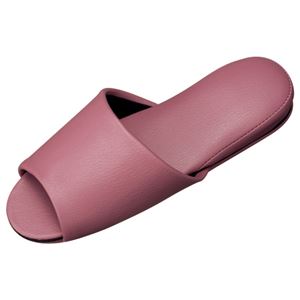 （まとめ） オーミケンシ 抗菌ビニールレザー調スリッパ（前開き） ライラック 1足 【×5セット】