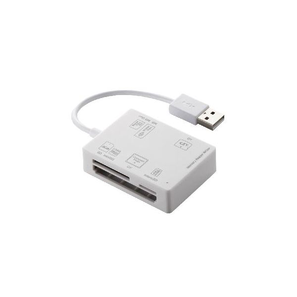 (まとめ)エレコム 56+2メディア対応メモリリーダライタ MR-A012WH【×3セット】