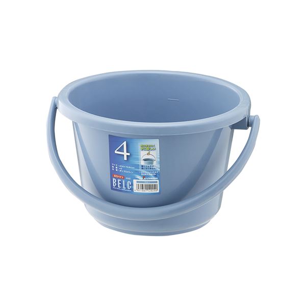 【20セット】 ポリバケツ/清掃用品 【4WB】 ブルー 丸型 『ベルク』 〔家庭用品 掃除用品 業務用〕【代..
