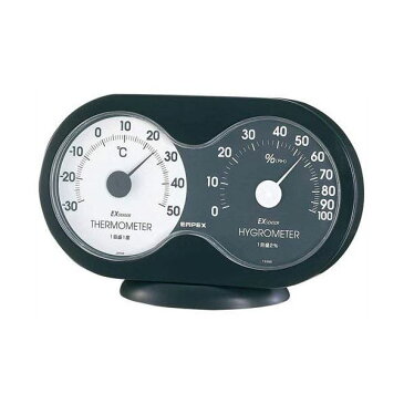 (まとめ)EMPEX 温度・湿度計 アキュート 温度・湿度計 卓上用 TM-2782 ブラック×ホワイト【×5セット】