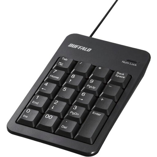 バッファロー 有線テンキーボード Tabキー付き 簡易パッケージモデル ブラック BSTK100BKZ バッファロー 有線テンキーボード Tabキー付き 簡易パッケージモデル ブラック BSTK100BKZ