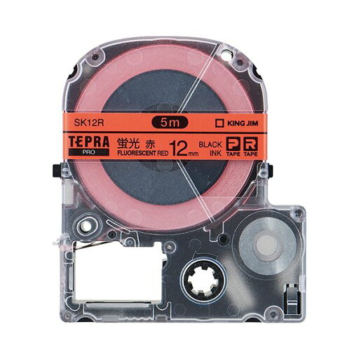 (まとめ) キングジム テプラ PRO テープカートリッジ 12mm 蛍光レッド/黒文字 SK12R 1個 【×5セット】 (まとめ) キングジム テプラ PRO テープカートリッジ 12mm 蛍光レッド/黒文字 SK12R 1個 【×5セット】