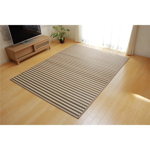 竹ラグ/ラグマット 【マリンストライプ ベージュ 約180×240cm】 ウレタンフォーム 不織布 〔リビング ダイニング〕【代引不可】 竹ラグ/ラグマット 【マリンストライプ ベージュ 約180×240cm】 ウレタンフォーム 不織布 〔リビング ダイニング〕【代引不可】