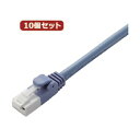 10個セット エレコム ツメ折れ防止LANケーブル(Cat5E) LD-CTT/BU2/RSX10(2)