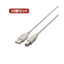 10個セット エレコム USB2.0ケーブル U2C-BN30WHX10