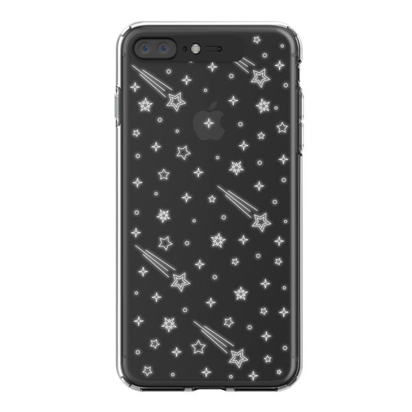LIGHT UP CASE iPhone 8 Plus / 7Plus Soft Lighting Clear Case Star (ブラック)