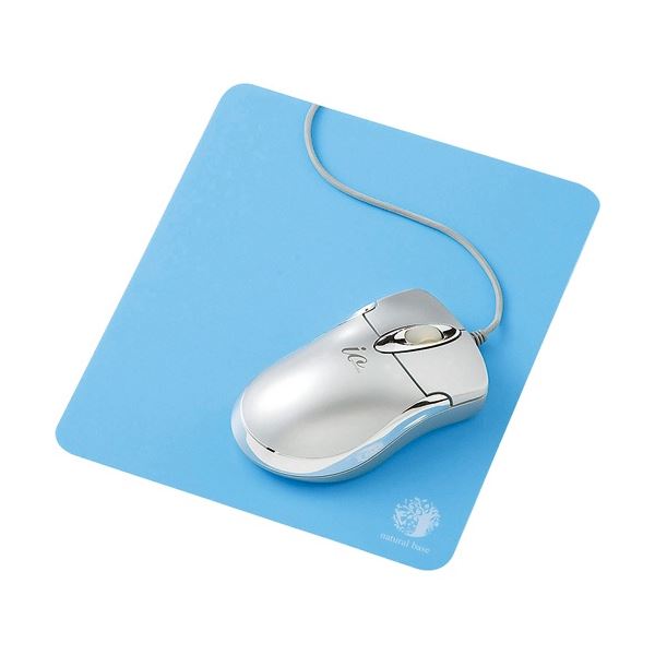 (まとめ) サンワサプライ ベーシックマウスパッド natural base ブルー MPD-OP54BLN 1セット(5枚) 【×3セット】