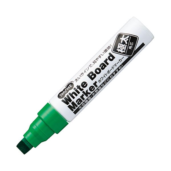 (まとめ) TANOSEE ホワイトボードマーカー 極太角芯 緑 1本 【×30セット】