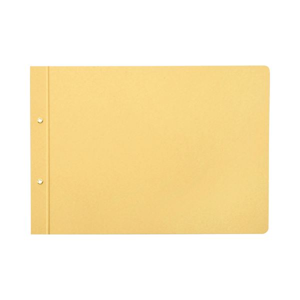 (まとめ) TANOSEE とじ込表紙 クラフト紙 A4ヨコ 2穴 1セット（25組50枚：5組10枚×5パック） 【×10セッ..