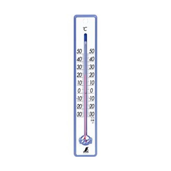 (まとめ)シンワ 寒暖計 25cm ブルー48356 1個【×20セット】
