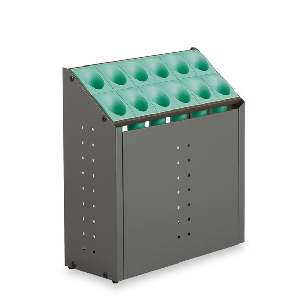 傘立て C12 12本立 幅496mm グリーン スチール 樹脂製脚付 アンブレラスタンド テラモト オブリークアーバン 玄関 収納家具