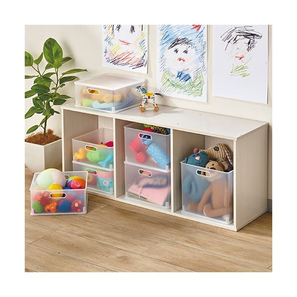 インテリア生活雑貨の店ポライトの（まとめ） サンカ ナチュラ インボックス 横型ハーフ NIB-YMCL 1個 【×5セット】｜アングル2