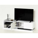 鏡面 TVボード 120cm テレビボード TVボード 扉収納 リビング収納 引き出し リビングボード 白 ホワイト(3)