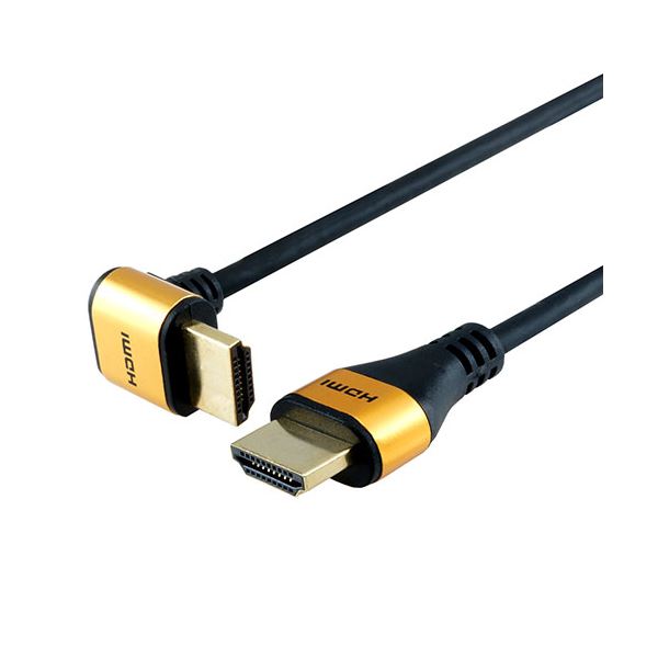 【5個セット】ホーリック HDMIケーブル L型90度 1.5m ゴールド HL15-566GDX5 1