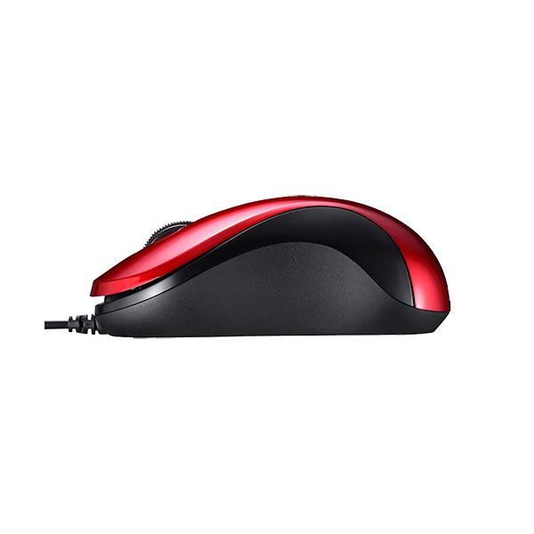 （まとめ）バッファロー 有線 BlueLED 静音3ボタンマウス レッド BSMBU100RD 1個【×3セット】