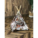 Pet Tipi tent(ペットティピーテント)スクエア×オレンジ(4)