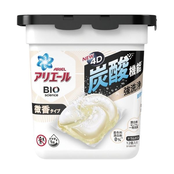 (まとめ) P＆G アリエール ジェルボール4D 微香 本体 1パック(12個) 【×20セット】