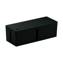 (まとめ) バッファロー ケーブルボックス 電源タップ&ケーブル収容 Lサイズ ブラック BSTB01LBK 1個 【×5セット】(2)
