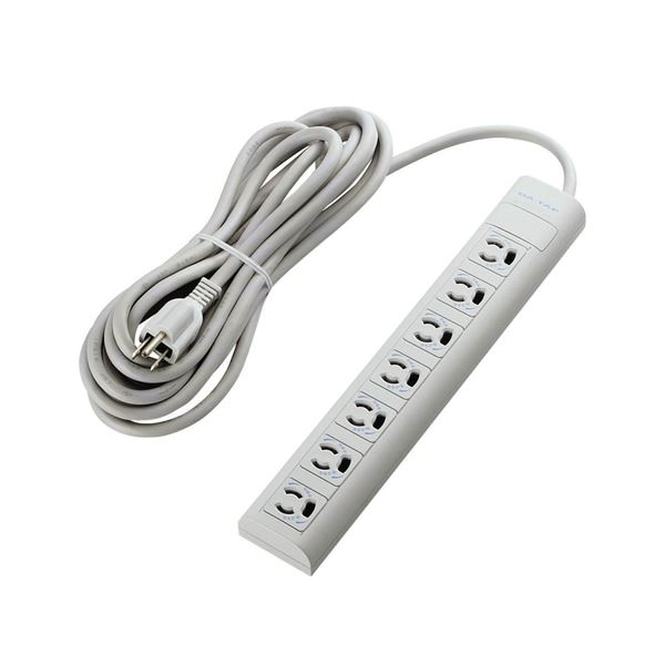 (まとめ) エレコム 抜け止めマグネット雷タップ3P・7個口 5.0m T-Y055NDA 1個 【×5セット】