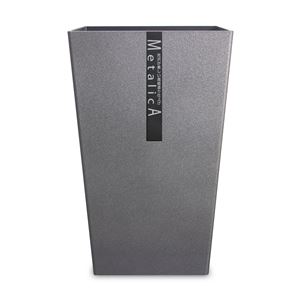 〔24個セット〕 ゴミ箱 ダストボックス 約幅18cm Mサイズ 約6.7L シルバーメタリック ダストBOX メタリカ 角 リビング キッチン
