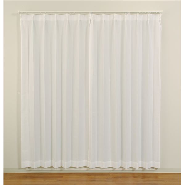 レースカーテン 幅100×丈163cm ホワイト 2枚組 洗える 日本製 UVカット 88.6％ 遮熱 遮像 防炎 ミラーレース リビング